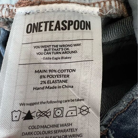 One Teaspoon 2020 Mini High Waist Denim Skirt in Superstar Blue size 23 - Picture 12 of 14